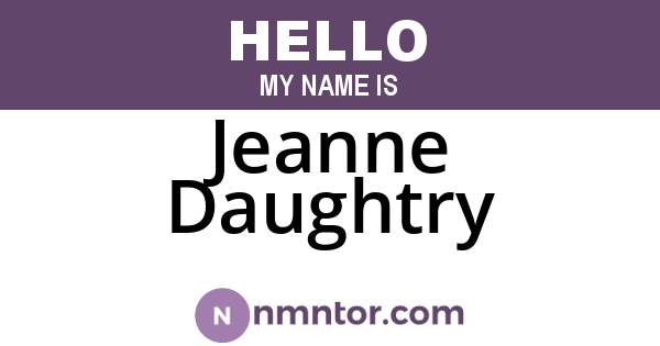 Jeanne Daughtry