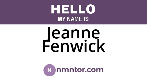 Jeanne Fenwick