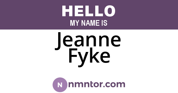 Jeanne Fyke