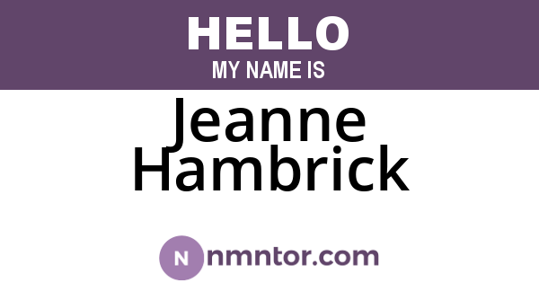 Jeanne Hambrick