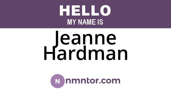 Jeanne Hardman