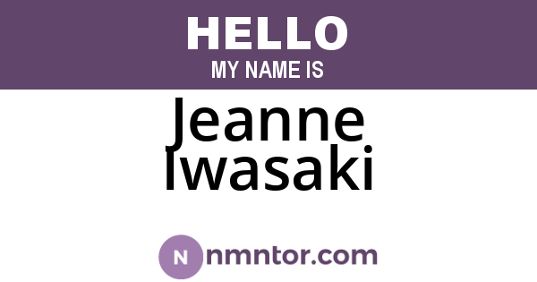 Jeanne Iwasaki