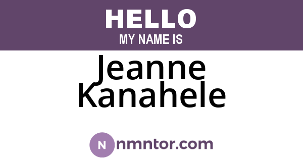 Jeanne Kanahele