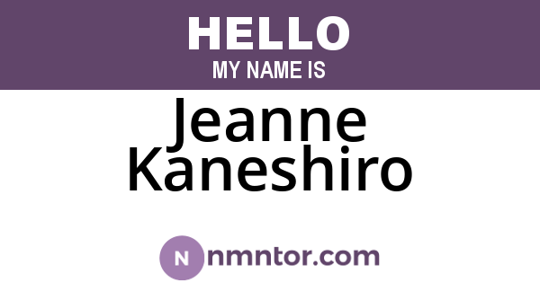 Jeanne Kaneshiro