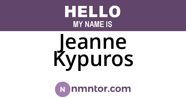 Jeanne Kypuros