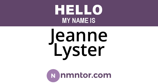 Jeanne Lyster