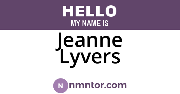 Jeanne Lyvers