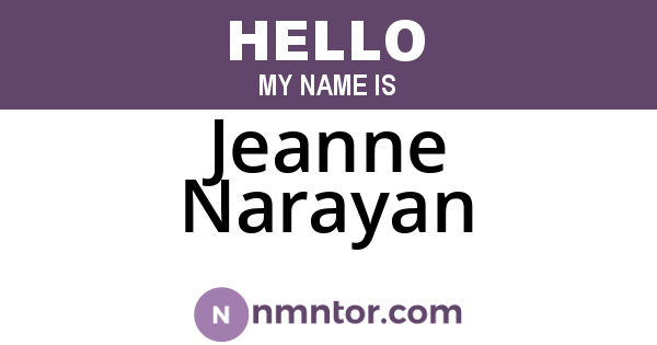 Jeanne Narayan