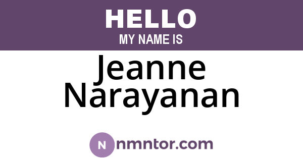 Jeanne Narayanan