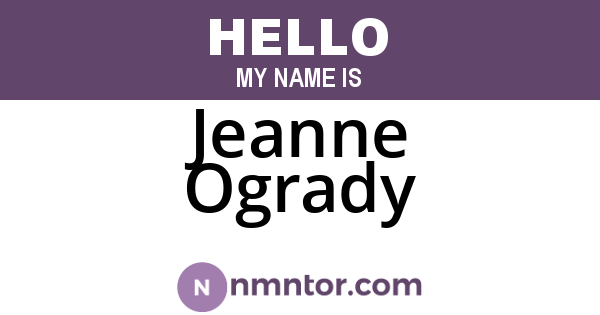 Jeanne Ogrady