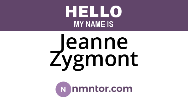 Jeanne Zygmont