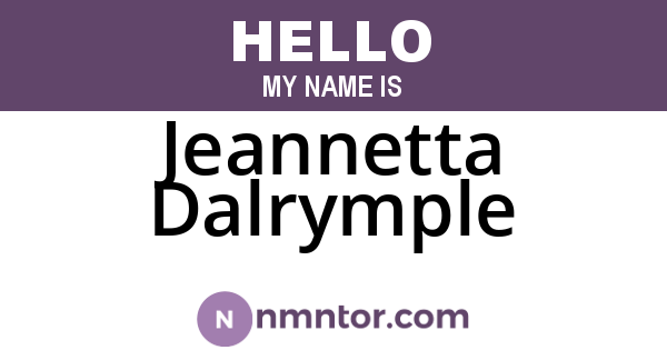 Jeannetta Dalrymple