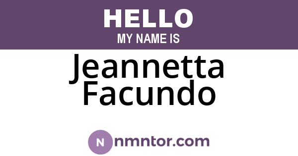 Jeannetta Facundo