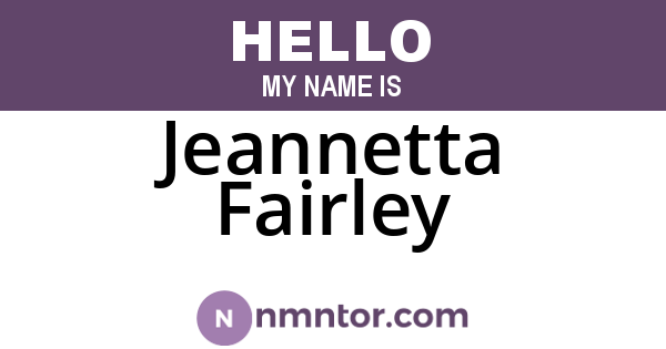 Jeannetta Fairley