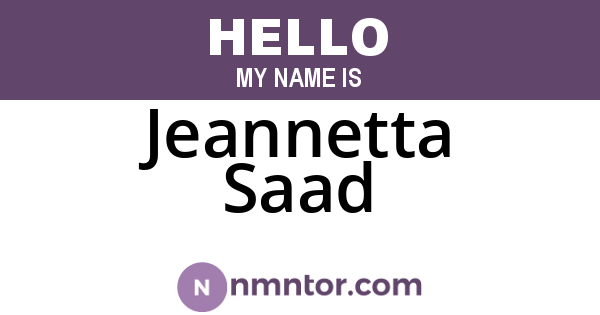 Jeannetta Saad