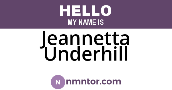 Jeannetta Underhill