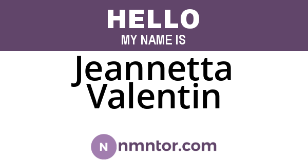 Jeannetta Valentin