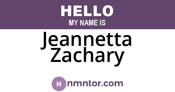 Jeannetta Zachary
