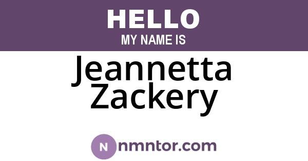 Jeannetta Zackery