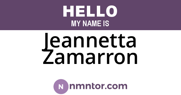 Jeannetta Zamarron