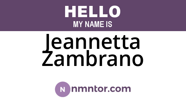 Jeannetta Zambrano