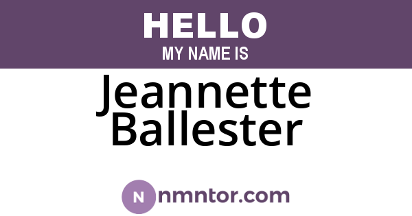 Jeannette Ballester