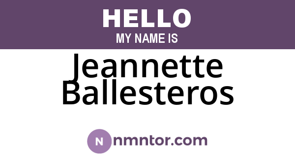 Jeannette Ballesteros
