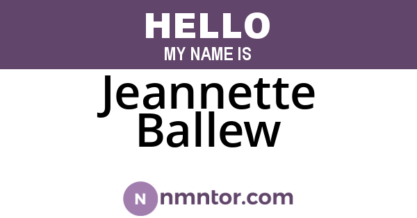 Jeannette Ballew