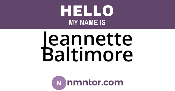 Jeannette Baltimore