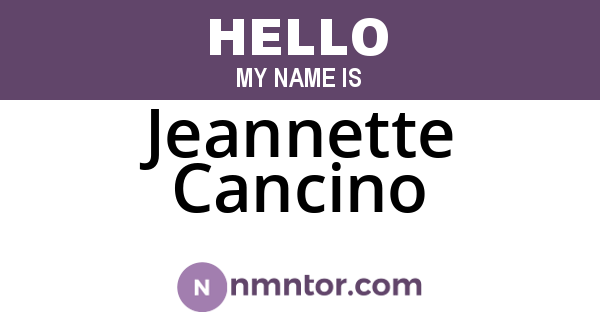 Jeannette Cancino
