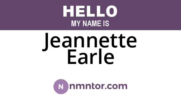 Jeannette Earle