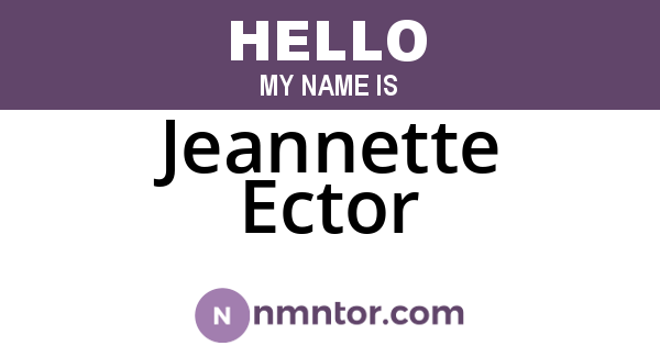 Jeannette Ector