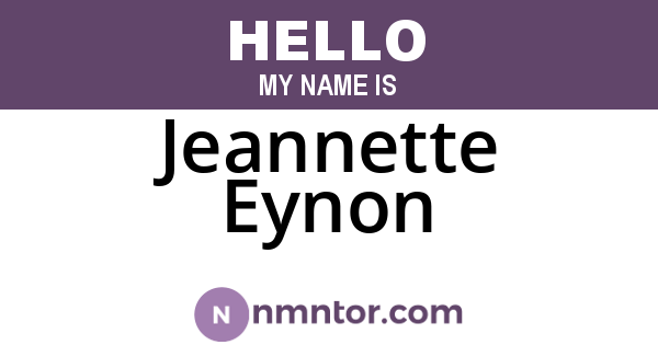 Jeannette Eynon