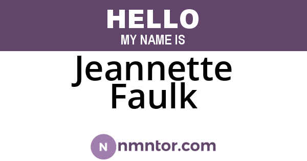 Jeannette Faulk