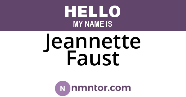 Jeannette Faust