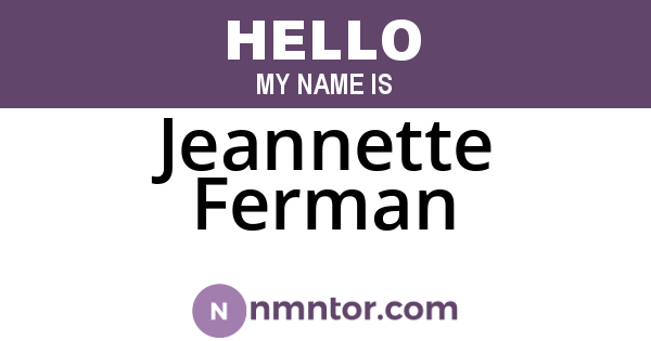 Jeannette Ferman