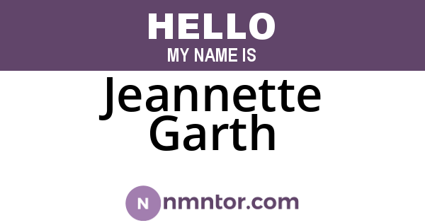 Jeannette Garth