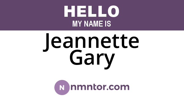 Jeannette Gary