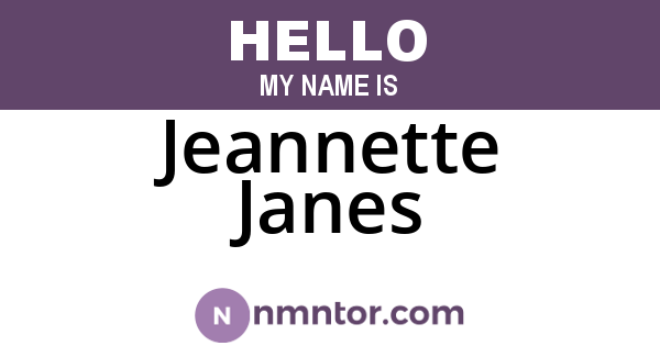 Jeannette Janes
