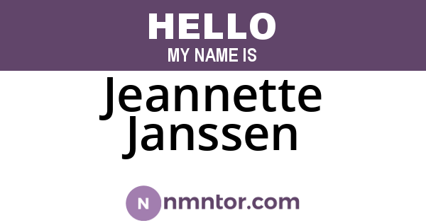 Jeannette Janssen