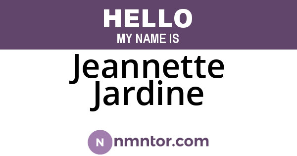 Jeannette Jardine
