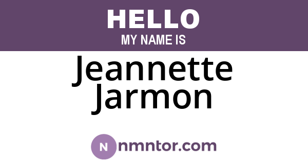 Jeannette Jarmon