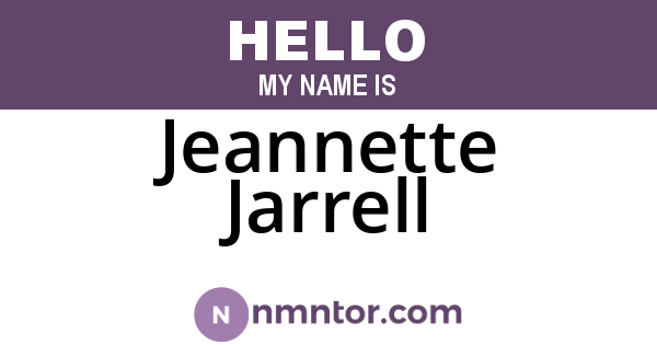 Jeannette Jarrell