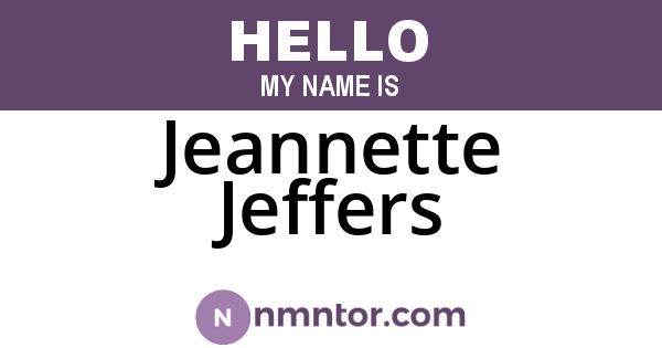 Jeannette Jeffers