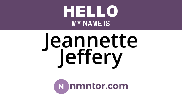 Jeannette Jeffery