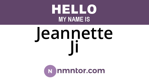Jeannette Ji