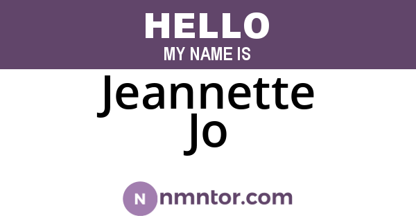Jeannette Jo