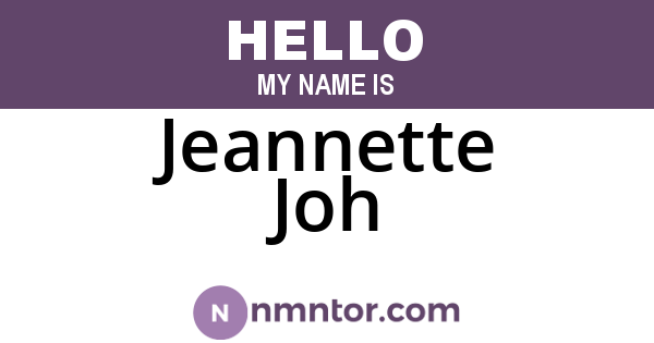 Jeannette Joh