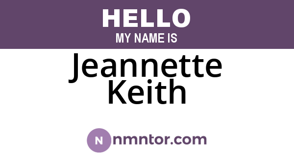 Jeannette Keith