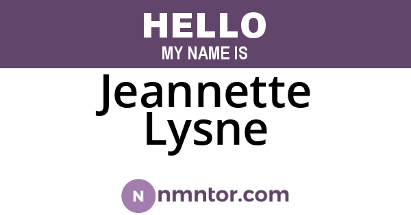 Jeannette Lysne